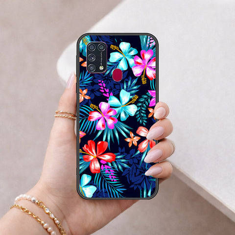 Samsung Galaxy F41 Cover - Floral Series - HQ Ultra Shine Premium Infinity Glass Soft Silicon Borders Case