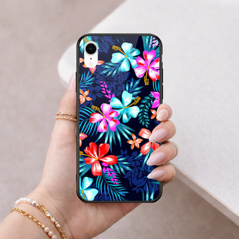iPhone XR - Floral Series - HQ Ultra Shine Premium Infinity Glass Soft Silicon Borders Case