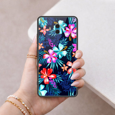 Huawei Mate 10 Cover - Floral Series - HQ Ultra Shine Premium Infinity Glass Soft Silicon Borders Case
