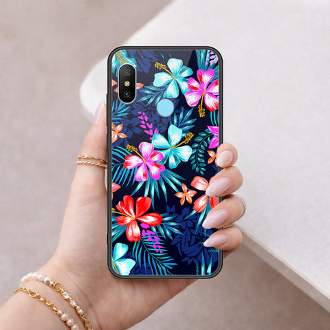 Redmi 6 Pro Cover - Floral Series - HQ Ultra Shine Premium Infinity Glass Soft Silicon Borders Case