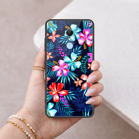 Xiaomi Redmi Note 5 / Redmi 5 Plus Cover - Floral Series - HQ Ultra Shine Premium Infinity Glass Soft Silicon Borders Case