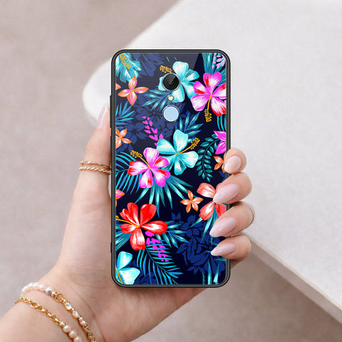 Xiaomi Redmi 5 Cover - Floral Series - HQ Ultra Shine Premium Infinity Glass Soft Silicon Borders Case