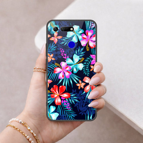 Huawei Honor View 20 Cover - Floral Series - HQ Ultra Shine Premium Infinity Glass Soft Silicon Borders Case