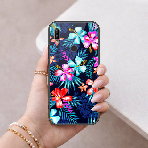 Huawei Y6 2019 / Y6 Prime 2019 Cover - Floral Series - HQ Ultra Shine Premium Infinity Glass Soft Silicon Borders Case