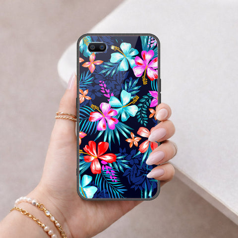 Oppo A3s Cover - Floral Series - HQ Ultra Shine Premium Infinity Glass Soft Silicon Borders Case
