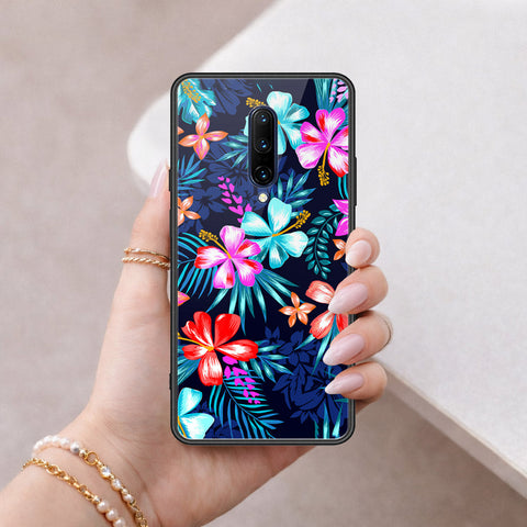 OnePlus 7 Pro Cover - Floral Series - HQ Ultra Shine Premium Infinity Glass Soft Silicon Borders Case