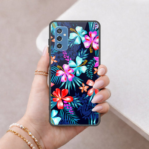 Samsung Galaxy M52 5G Cover - Floral Series - HQ Ultra Shine Premium Infinity Glass Soft Silicon Borders Case