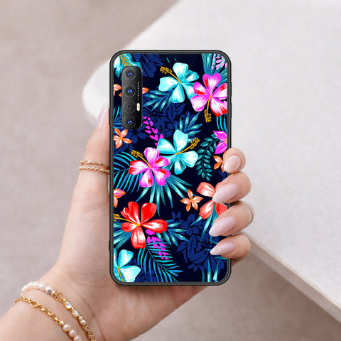 Oppo Reno 3 Pro Cover - Floral Series - HQ Ultra Shine Premium Infinity Glass Soft Silicon Borders Case