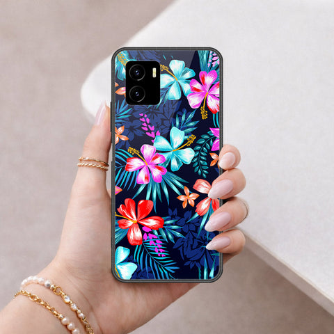 Vivo Y01 Cover - Floral Series - HQ Ultra Shine Premium Infinity Glass Soft Silicon Borders Case