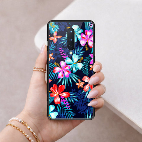 OnePlus 8 Cover - Floral Series - HQ Ultra Shine Premium Infinity Glass Soft Silicon Borders Case