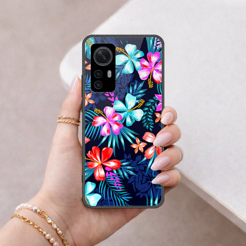 Xiaomi 12x Cover - Floral Series - HQ Ultra Shine Premium Infinity Glass Soft Silicon Borders Case