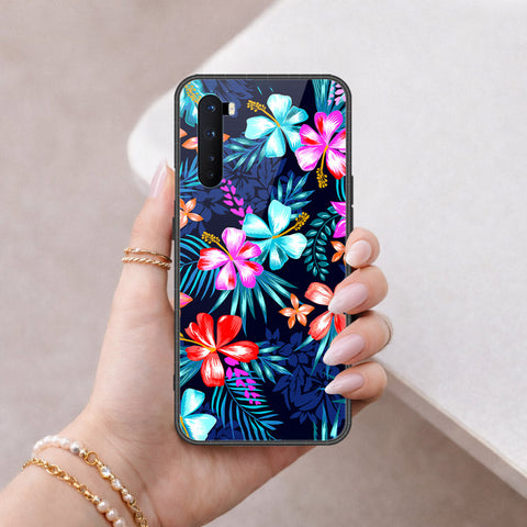 OnePlus Nord Cover - Floral Series - HQ Ultra Shine Premium Infinity Glass Soft Silicon Borders Case