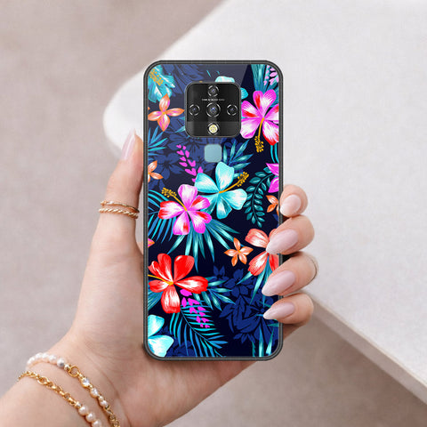 Tecno Camon 16 Cover - Floral Series - HQ Ultra Shine Premium Infinity Glass Soft Silicon Borders Case