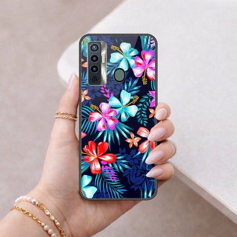 Tecno Camon 17 Cover - Floral Series - HQ Ultra Shine Premium Infinity Glass Soft Silicon Borders Case
