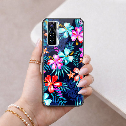 Tecno Camon 17 Pro Cover - Floral Series - HQ Ultra Shine Premium Infinity Glass Soft Silicon Borders Case