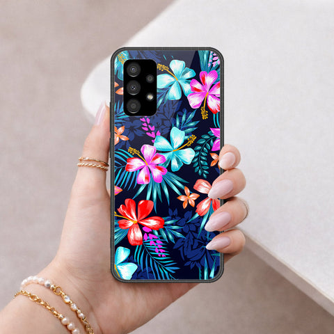 Samsung Galaxy A73 5G Cover - Floral Series - HQ Ultra Shine Premium Infinity Glass Soft Silicon Borders Case