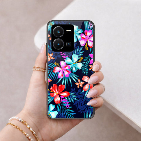 Vivo Y35 4G Cover - Floral Series - HQ Ultra Shine Premium Infinity Glass Soft Silicon Borders Case