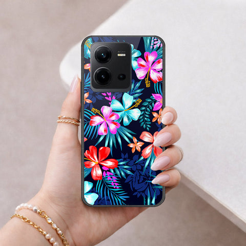 Vivo V25e Cover - Floral Series - HQ Ultra Shine Premium Infinity Glass Soft Silicon Borders Case
