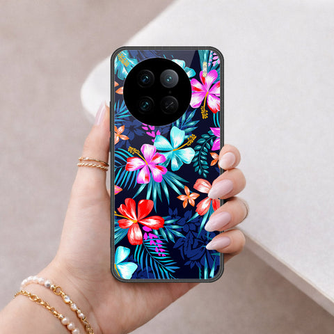 Vivo X90 Pro Cover - Floral Series - HQ Ultra Shine Premium Infinity Glass Soft Silicon Borders Case