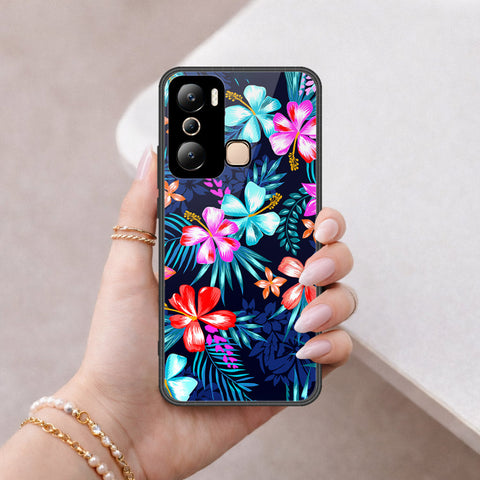 Infinix Hot 20i Cover - Floral Series - HQ Ultra Shine Premium Infinity Glass Soft Silicon Borders Case