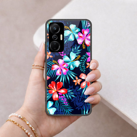 Infinix Hot 20S Cover - Floral Series - HQ Ultra Shine Premium Infinity Glass Soft Silicon Borders Case