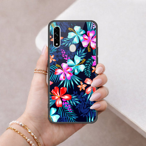 Oppo A31 Cover - Floral Series - HQ Ultra Shine Premium Infinity Glass Soft Silicon Borders Case