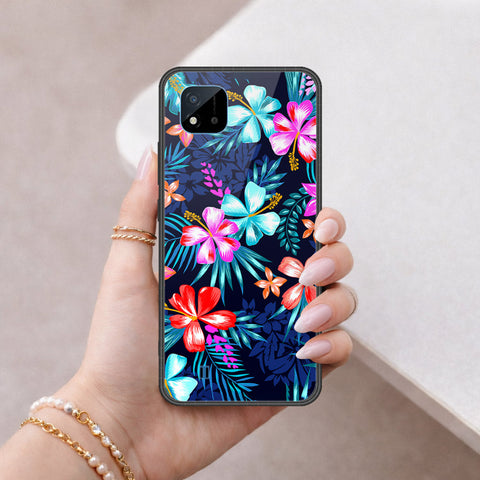 Realme C20 Cover - Floral Series - HQ Ultra Shine Premium Infinity Glass Soft Silicon Borders Case