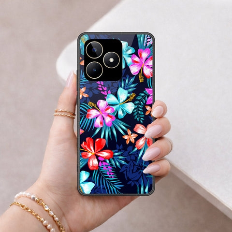 Realme C53 Cover - Floral Series - HQ Ultra Shine Premium Infinity Glass Soft Silicon Borders Case