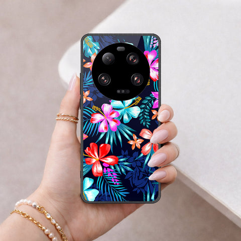 Xiaomi 13 Ultra Cover - Floral Series - HQ Ultra Shine Premium Infinity Glass Soft Silicon Borders Case