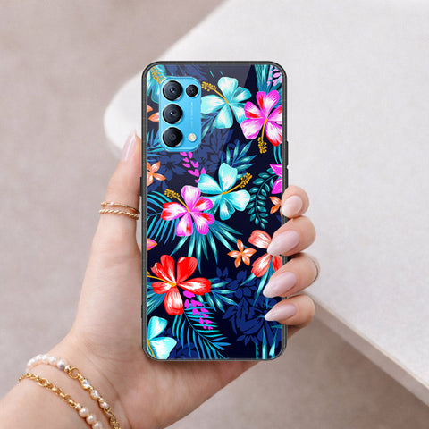 Oppo Reno 5 4G Cover - Floral Series - HQ Ultra Shine Premium Infinity Glass Soft Silicon Borders Case