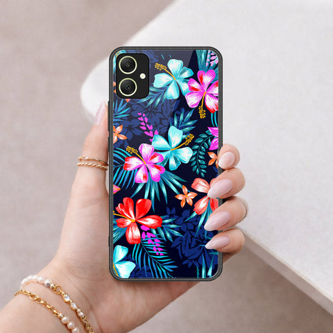 Samsung Galaxy A05 Cover - Floral Series - HQ Ultra Shine Premium Infinity Glass Soft Silicon Borders Case