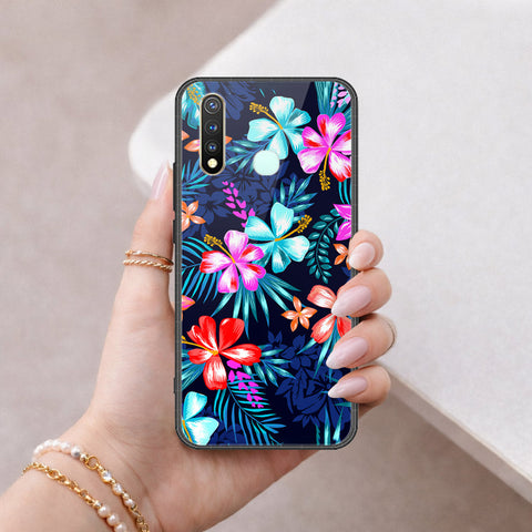 Vivo Y19 Cover - Floral Series - HQ Ultra Shine Premium Infinity Glass Soft Silicon Borders Case