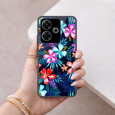 Xiaomi Poco M6 4G Cover - Floral Series - HQ Ultra Shine Premium Infinity Glass Soft Silicon Borders Case
