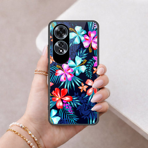 Oppo A60 Cover - Floral Series - HQ Ultra Shine Premium Infinity Glass Soft Silicon Borders Case