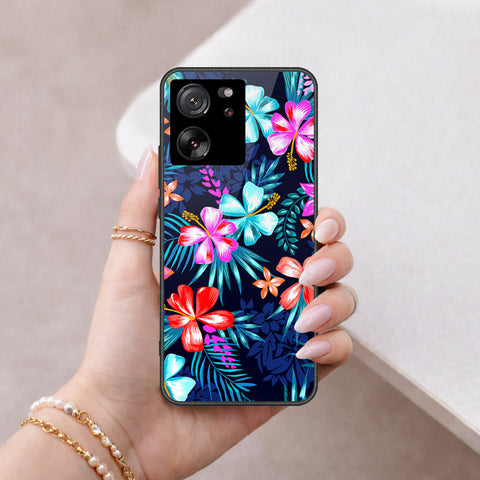 Xiaomi 13T Pro Cover - Floral Series - HQ Ultra Shine Premium Infinity Glass Soft Silicon Borders Case