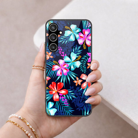 Samsung Galaxy S23 FE Cover - Floral Series - HQ Ultra Shine Premium Infinity Glass Soft Silicon Borders Case
