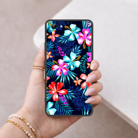 Vivo Y81 Cover - Floral Series - HQ Ultra Shine Premium Infinity Glass Soft Silicon Borders Case
