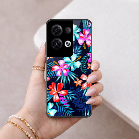 Oppo Reno 8 Pro  Cover - Floral Series - HQ Ultra Shine Premium Infinity Glass Soft Silicon Borders Case