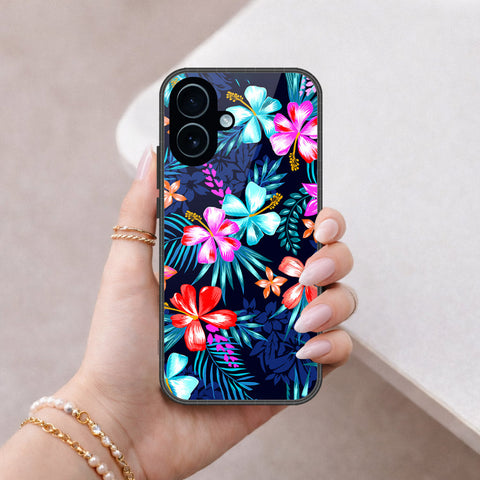 iPhone 17 - Floral Series - HQ Ultra Shine Premium Infinity Glass Soft Silicon Borders Case