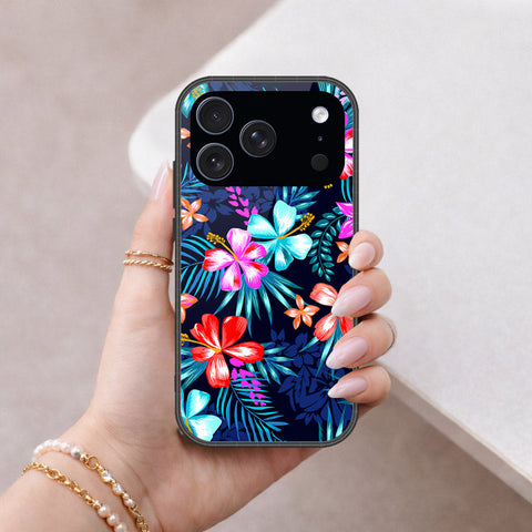 iPhone 17 Pro - Floral Series - HQ Ultra Shine Premium Infinity Glass Soft Silicon Borders Case