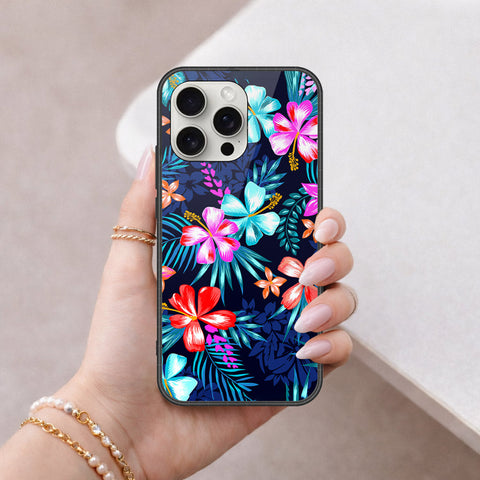 iPhone 16 Pro - Floral Series - HQ Ultra Shine Premium Infinity Glass Soft Silicon Borders Case