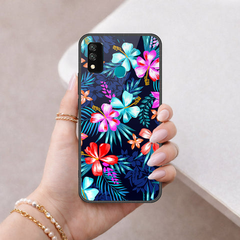 Huawei Y8s Cover - Floral Series - HQ Ultra Shine Premium Infinity Glass Soft Silicon Borders Case