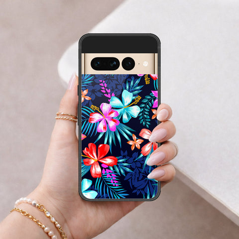 Google Pixel 7 Pro Cover - Floral Series - HQ Ultra Shine Premium Infinity Glass Soft Silicon Borders Case