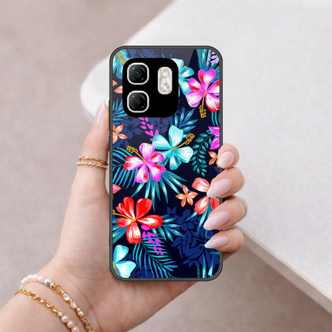 Infinix Hot 50i Cover - Floral Series - HQ Ultra Shine Premium Infinity Glass Soft Silicon Borders Case