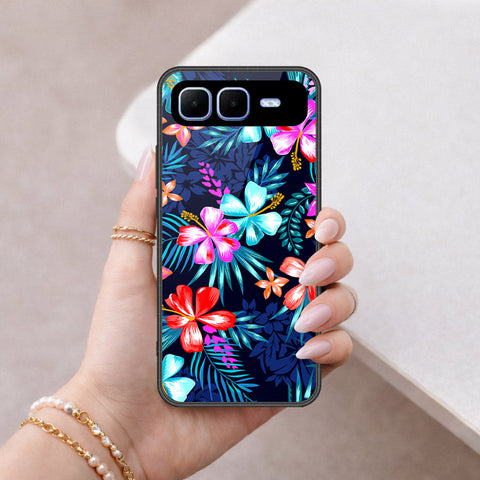 Infinix Smart 10 Plus Cover - Floral Series - HQ Ultra Shine Premium Infinity Glass Soft Silicon Borders Case
