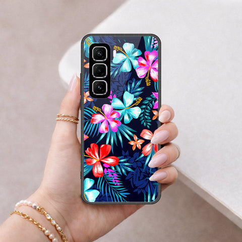 Infinix Hot 60 Pro Plus Cover - Floral Series - HQ Ultra Shine Premium Infinity Glass Soft Silicon Borders Case