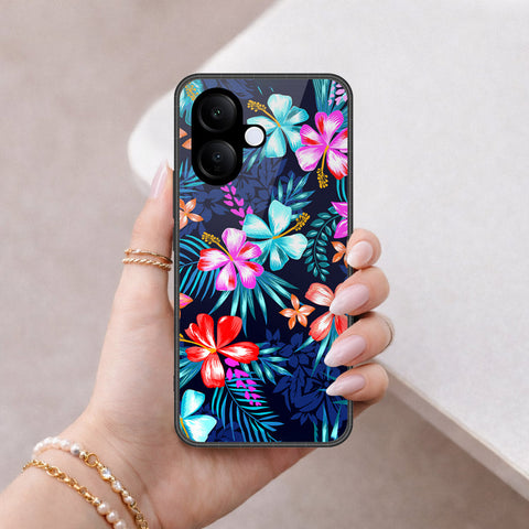 Vivo V40 Lite (IDN) Cover - Floral Series - HQ Ultra Shine Premium Infinity Glass Soft Silicon Borders Case