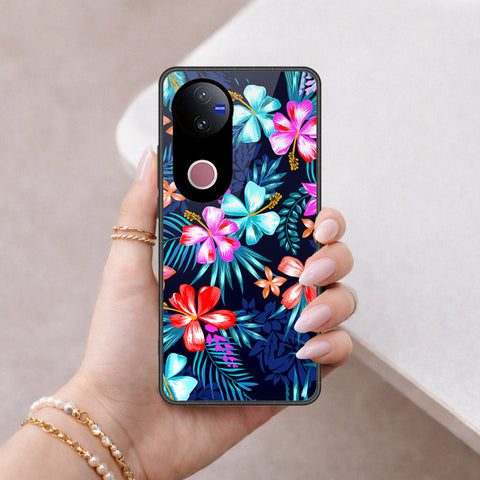 Vivo V50e Cover - Floral Series - HQ Ultra Shine Premium Infinity Glass Soft Silicon Borders Case
