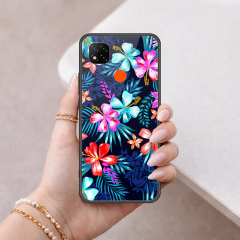 Xiaomi Poco C3 Cover - Floral Series - HQ Ultra Shine Premium Infinity Glass Soft Silicon Borders Case