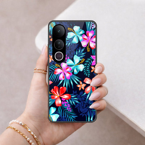 Vivo V50 Lite Cover - Floral Series - HQ Ultra Shine Premium Infinity Glass Soft Silicon Borders Case